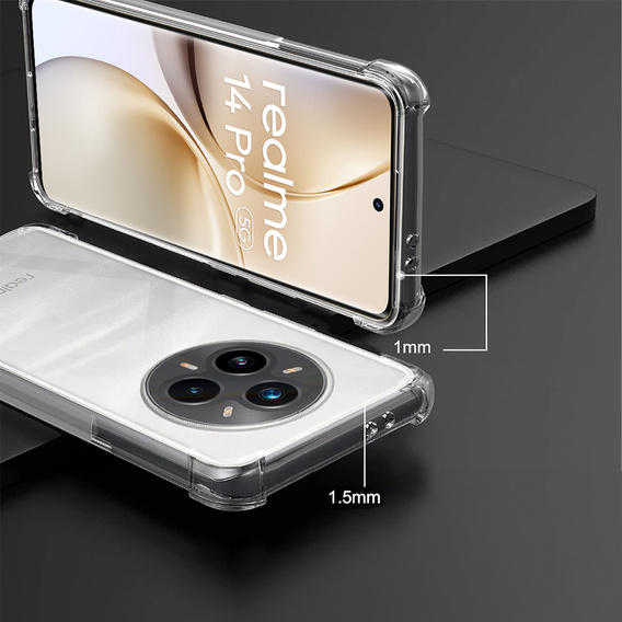 Case for Realme 14 Pro 5G, Dropproof, transparent