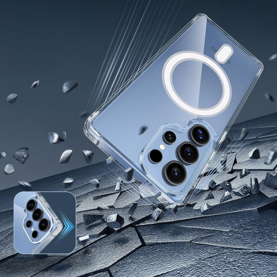 Case for Samsung Galaxy S25 Ultra, Fusion Hybrid, for MagSafe, transparent + Screen Glass