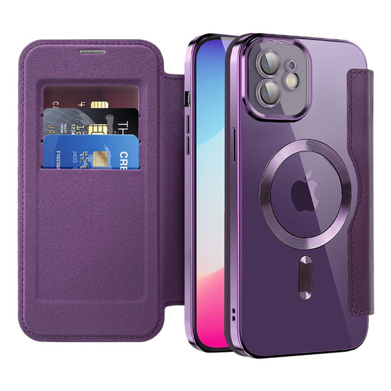 Flip case for iPhone 11, RFID Wallet MagSafe CamShield, purple