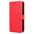 Flip case for Samsung Galaxy M55 5G, Crazy Horse Wallet, red