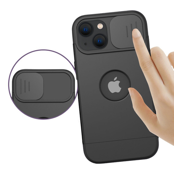 ERBORD MagSafe Cam Slider Case, Black + Screen Protector for iPhone 13 / iPhone 14