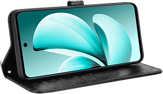 Flip case for Realme C71, Wallet Rhombus, black