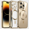 Case for iPhone 14 Pro, Electro MagSafe, gold + Screen Glass
