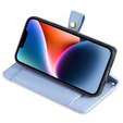 Flip case for iPhone 15, Wallet Zipper Pocket, blue