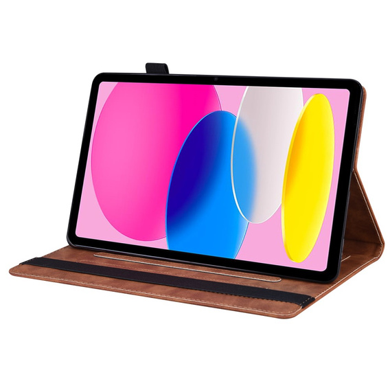 Case for iPad 10.9 2022 10 Gen, Classic, with space for stylus, brown