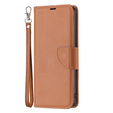 Flip case for Samsung Galaxy A25 5G, Wallet Litchi Leather, brown + 9H glass
