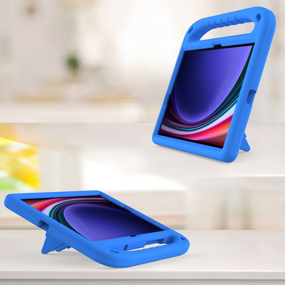 Children's case for Samsung Galaxy Tab S10 Lite / S10 FE / S9 FE, with handle, blue