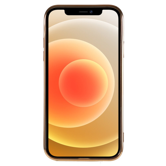 Case for iPhone 12, Electro MagSafe, gold + Screen Glass