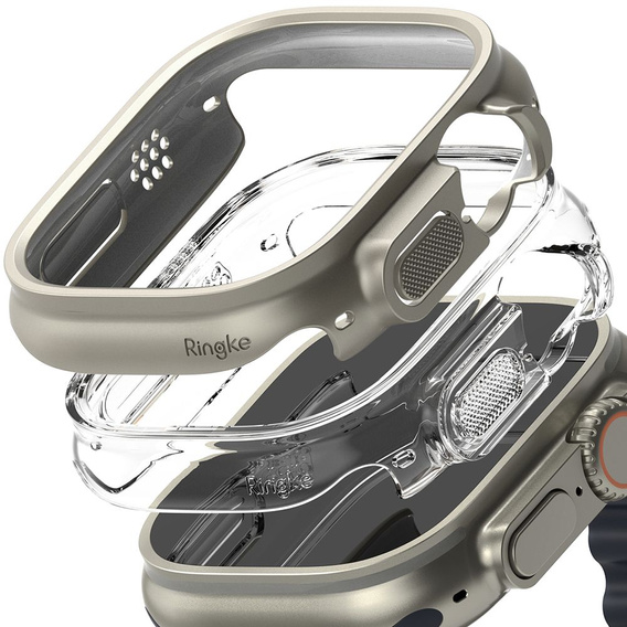RINGKE case for Apple Watch 4/5/6/SE 40mm, Slim, 2-Pack, Clear/Black