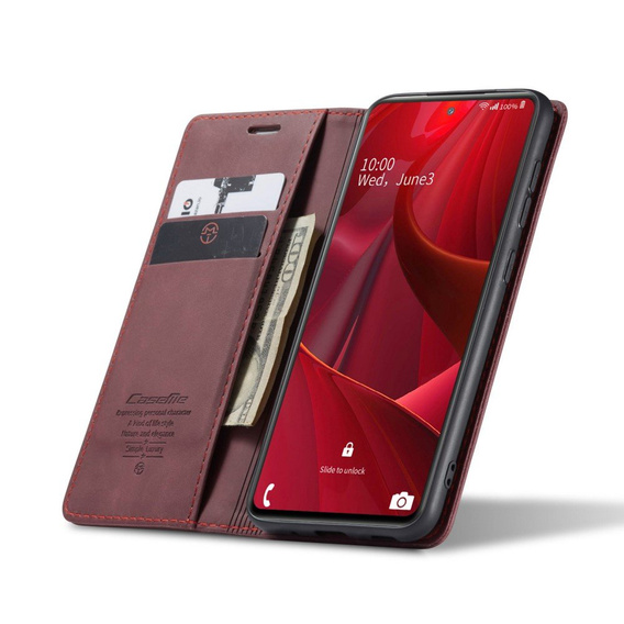 CASEME case for Samsung Galaxy S20 FE, Leather Wallet Case, red