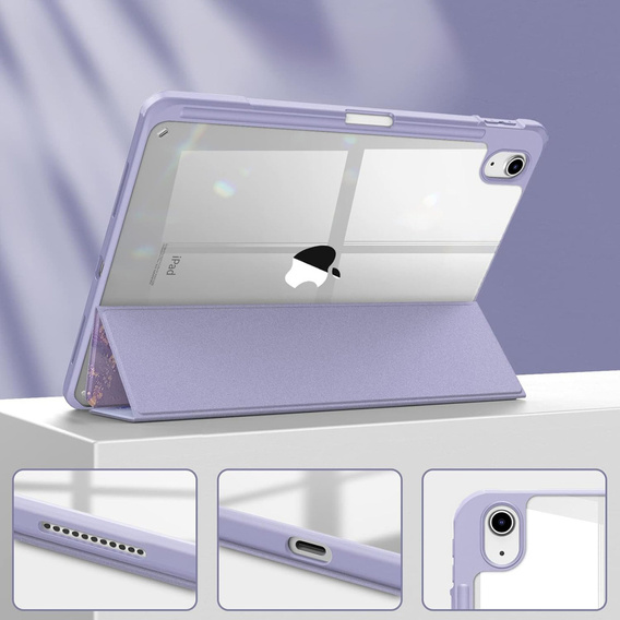 Case for iPad 10.9" 2022 (10 gen.), Smartcase Hybrid, with stylus space, Marble purple