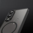 Case for Samsung Galaxy S25 Edge, Kickstand Matt Case, for MagSafe, black + Screen protector