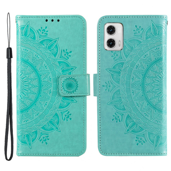 Flip case for Motorola Moto G73 5G, Mandala Flower, green