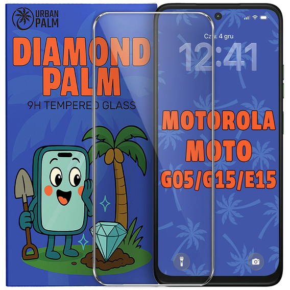 Diamond Palm Tempered Glass for Motorola Moto G05/G15/E15