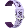 Universal 20mm Soft Hollowed-out Silicone Strap, lavender/purple