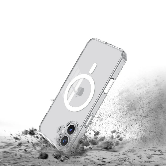 ERBORD Case with MagSafe for iPhone 16, active button, transparent + Screen Glass