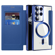Flip case for Samsung Galaxy S22 Ultra 5G, RFID Wallet MagSafe CamShield, dark blue