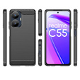 Case for Realme C55, Carbon, black