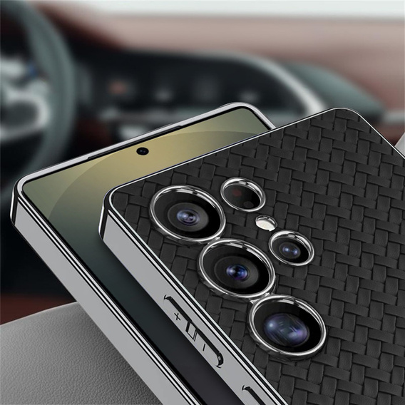 Case for Samsung Galaxy S25 Ultra, GKK Woven Leather, black