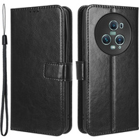 Flip case for Honor Magic 5 Pro, Crazy Horse Wallet, black