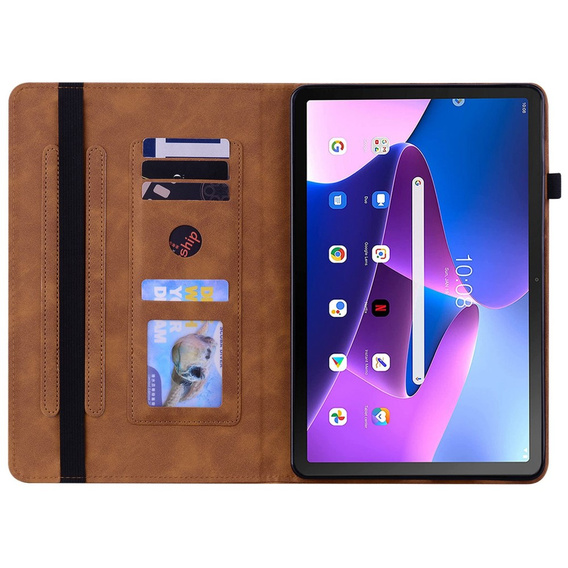Case for Lenovo Tab M10 10.1 Gen 3, Wallet Pen Slot, brown