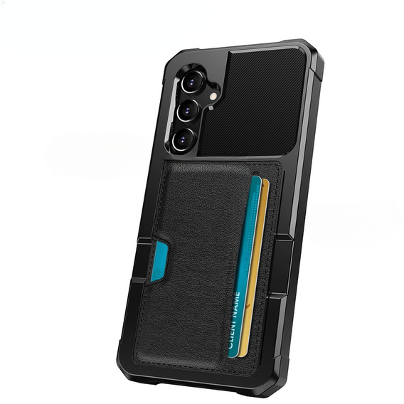 Case for Samsung Galaxy A55 5G, Card Holder Kickstand, black