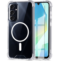 Case for Samsung Galaxy A16, Fusion Hybrid, for MagSafe, transparent + Screen Glass