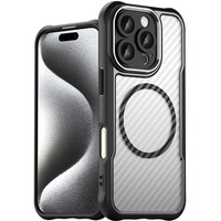 Case for iPhone 16 Pro Max, Fusion Hybrid Carbon, for MagSafe, black