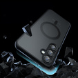 Case for Samsung Galaxy A34 5G, for MagSafe, ERBORD Matt Case, black + Screen Glass