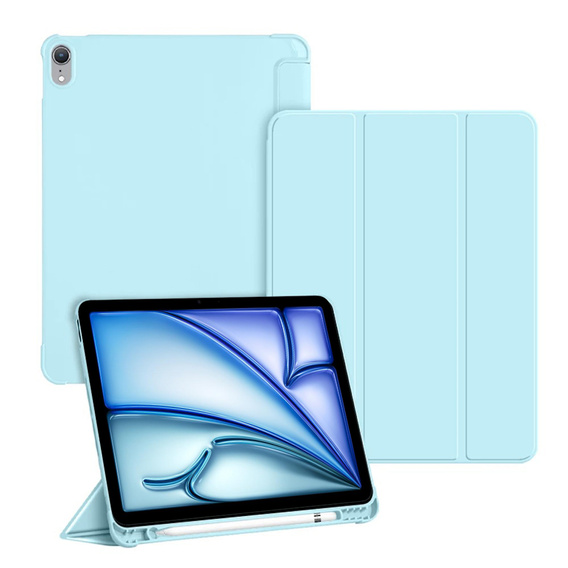 Case for Apple iPad Air 11" 6 gen. 2024 (A2902, Smartcase with stylus space, blue