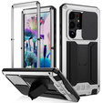 Armored case for Samsung Galaxy S23 Ultra, R-JUST CamShield Slide, silver