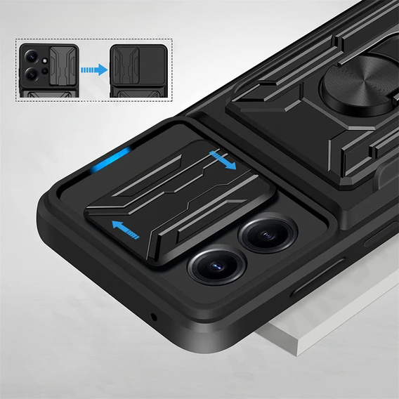 Armored case for Oppo A18 4G / A38 4G, Camera Slide Card Slot, black