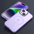 Case for iPhone 14, for MagSafe, ERBORD Matt Case, purple + Screen Glass