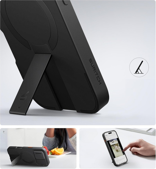 Case for iPhone 16 Pro, Suritch Shockproof, for MagSafe, black