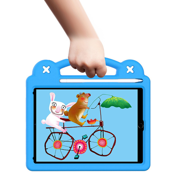 Children's case for iPad 9.7" 2018/2017 (6/5 gen.) / Pro 9.7" 2016, Cute Patterns, with stand, blue