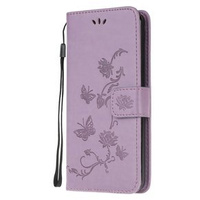 Flip case for Huawei P40 Lite, Butterfly Flower, purple
