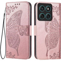 Flip case for Motorola Moto G86 5G, Butterfly, pink rose gold