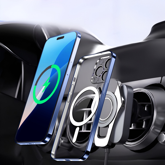 Case for iPhone 13 Pro, Electro MagSafe, blue + Screen Glass