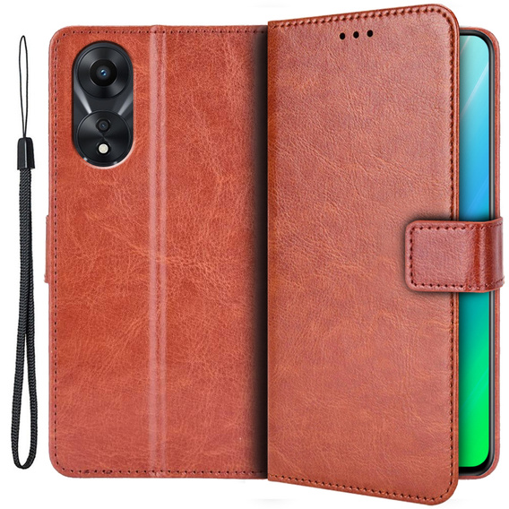 Flip case for Oppo A78 5G, Crazy Horse Wallet, brown