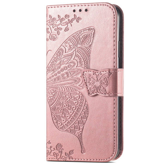 Flip case for Samsung Galaxy A16, Butterfly, pink rose gold