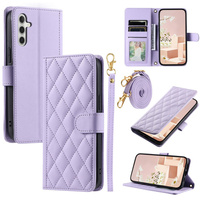 Flip case for Samsung Galaxy S25 FE, Rhombus Crossbody Leather, purple