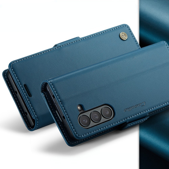 CASEME flip case for Samsung Galaxy Z Fold6 5G, Litchi Wallet, blue