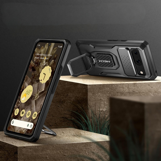 Case for Google Pixel 8, Tongate MECH Series with stand, black