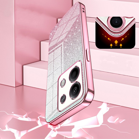 Case for Xiaomi Redmi Note 13 5G, Glitter Case CamShield, pink