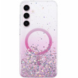 Case for Samsung Galaxy S24, Glittery, for MagSafe, pink