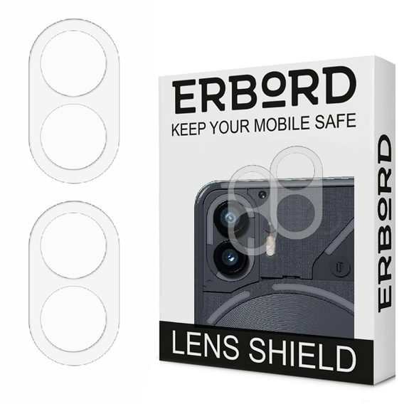 2x ERBORD tempered glass for camera to Nothing Phone 2, transparent