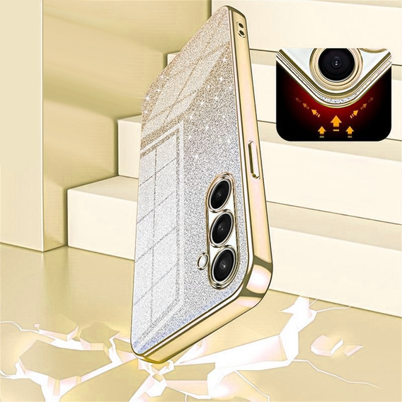 Glitter Case CamShield for Samsung Galaxy A37 5G, gold