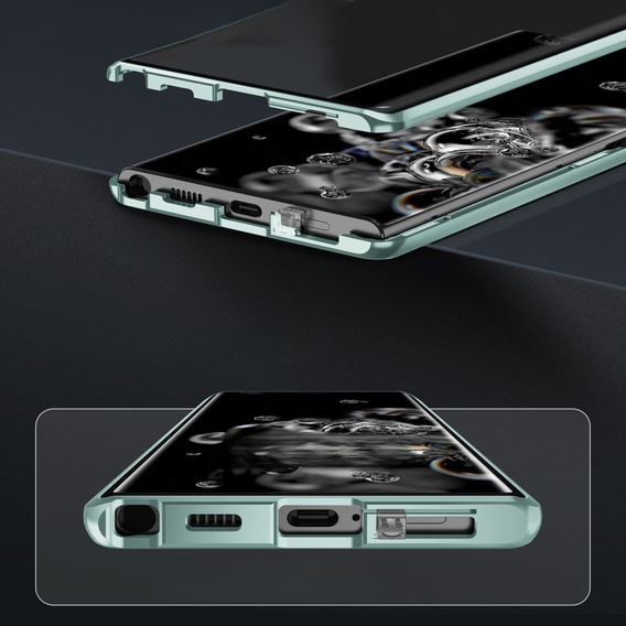 Case for Samsung Galaxy S23 Plus, Magnetic Dual Glass, green