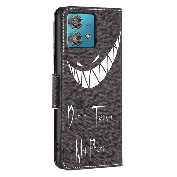 Flip case for Motorola Edge 40 Neo, Wallet, Don't Touch My Phone, black