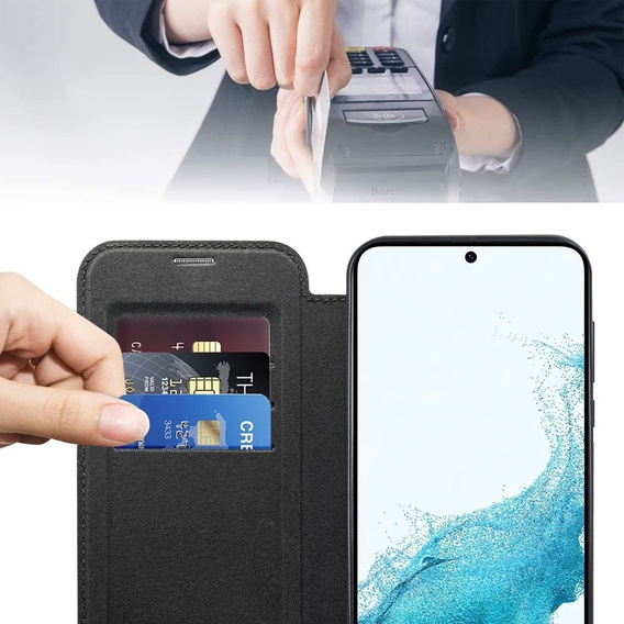 Flip case for Samsung Galaxy S22 5G, RFID Wallet MagSafe CamShield, black